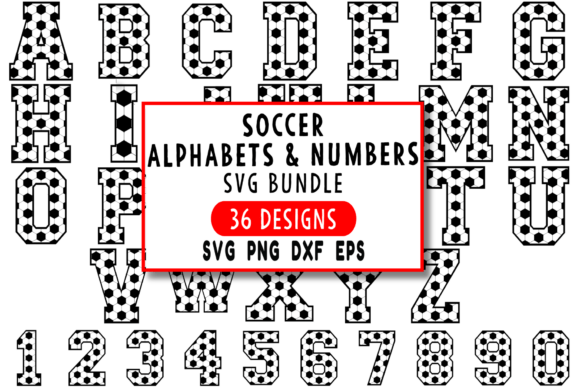 A Designer's Take on Soccer Alphabets and Numbers SVG Graphics