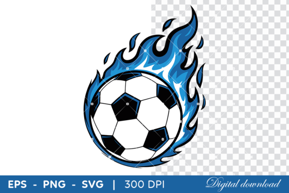 Crafting a Dynamic Soccer Ball with Blue Fire Graphic