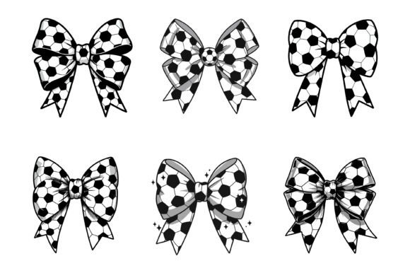 Crafting with a Soccer Ball Pattern Bow Graphics Asset
