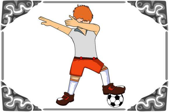 Dabbing Soccer Player Graphics for Print Templates