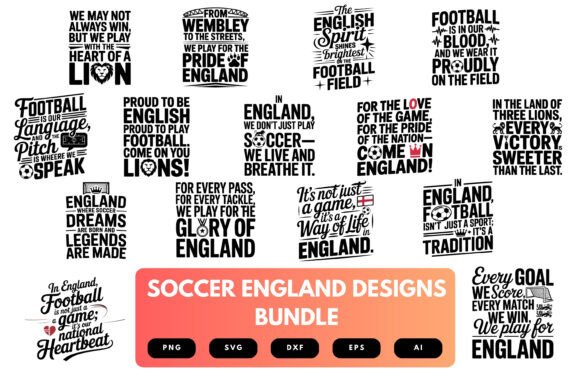Soccer England SVG Bundle for Crafts and Graphics