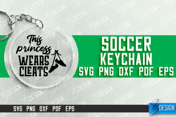 Soccer Keychain Design Round Keychain Graphics for Crafts